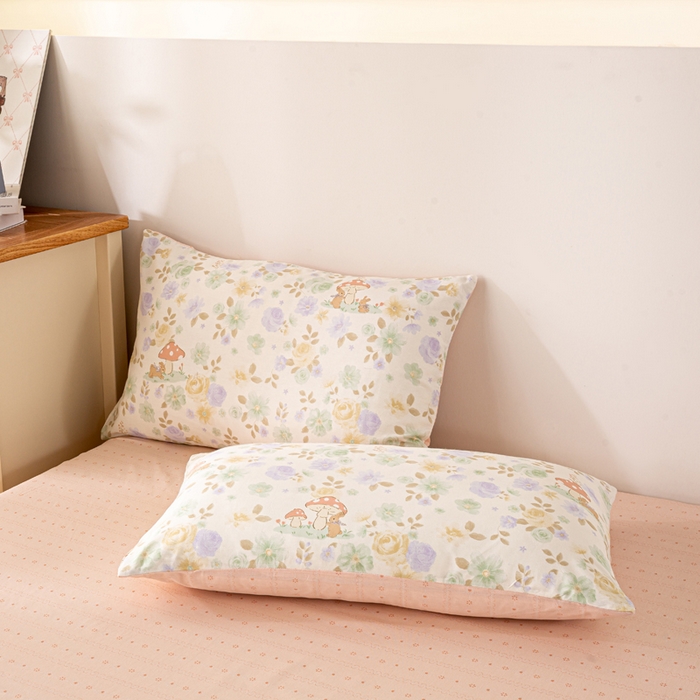 91家纺网 家纺一手货源 找家纺 红日子纺织品 2026新款全棉印花夏被夏凉被空调被 蘑菇小兔