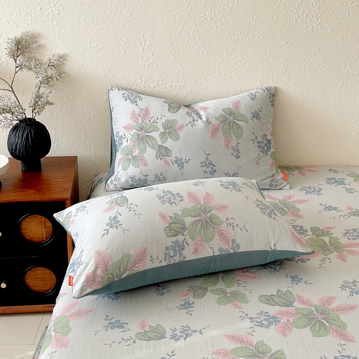 91家纺网 家纺一手货源 找家纺 春皖家纺 2026新款全棉纯棉拉链款双层纱枕套单枕套枕套单件 绮帐-粉