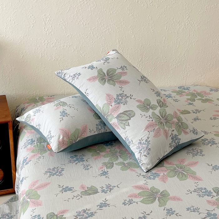 91家纺网 家纺一手货源 找家纺 春皖家纺 2026新款全棉纯棉拉链款双层纱枕套单枕套枕套单件 绮帐-粉