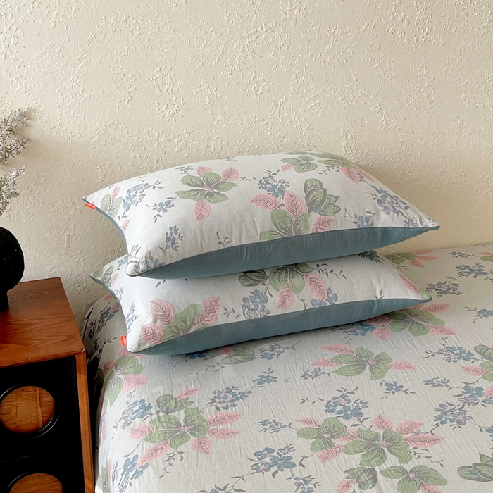 91家纺网 家纺一手货源 找家纺 春皖家纺 2026新款全棉纯棉拉链款双层纱枕套单枕套枕套单件 绮帐-粉