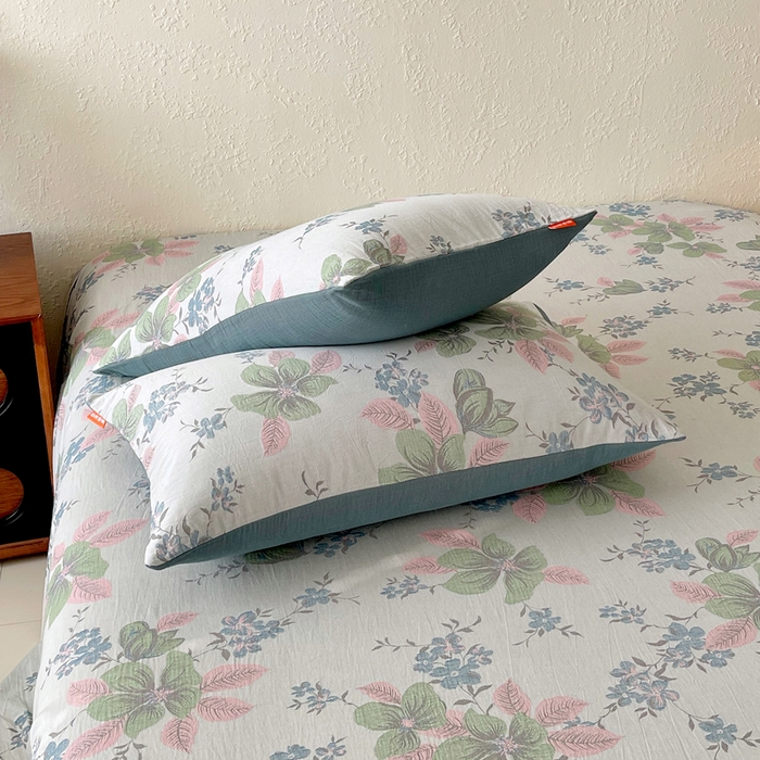 91家纺网 家纺一手货源 找家纺 春皖家纺 2026新款全棉纯棉拉链款双层纱枕套单枕套枕套单件 绮帐-粉