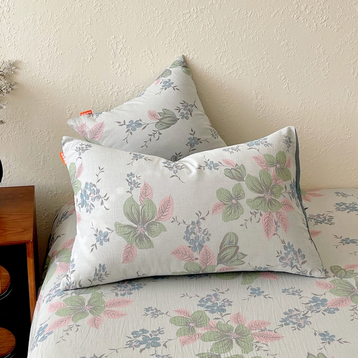 91家纺网 家纺一手货源 找家纺 春皖家纺 2026新款全棉纯棉拉链款双层纱枕套单枕套枕套单件 绮帐-粉