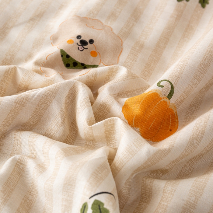 91家纺网 家纺一手货源 找家纺 红日子纺织品 2026新款全棉印花夏被夏凉被空调被 南瓜小狗