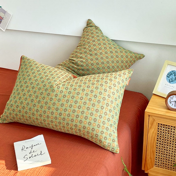 91家纺网 家纺一手货源 找家纺 春皖家纺 2026新款全棉纯棉拉链款双层纱枕套单枕套枕套单件 夏洛克绿