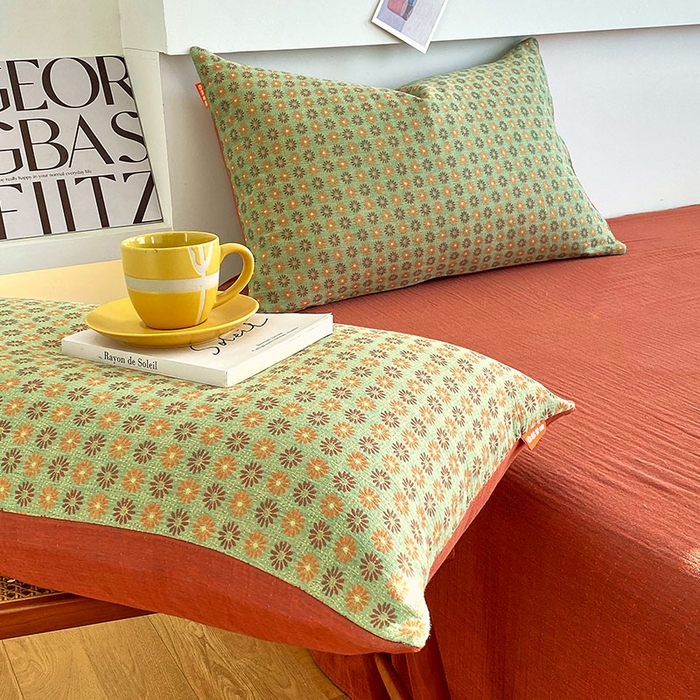 91家纺网 家纺一手货源 找家纺 春皖家纺 2026新款全棉纯棉拉链款双层纱枕套单枕套枕套单件 夏洛克绿