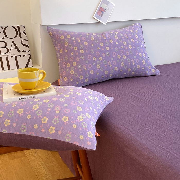 91家纺网 家纺一手货源 找家纺 春皖家纺 2026新款全棉纯棉拉链款双层纱枕套单枕套枕套单件 雪花飘