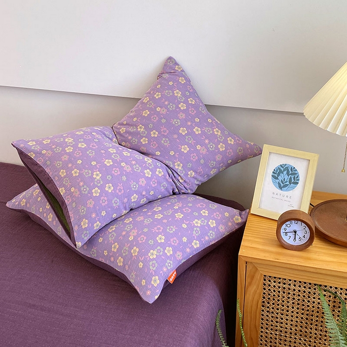 91家纺网 家纺一手货源 找家纺 春皖家纺 2026新款全棉纯棉拉链款双层纱枕套单枕套枕套单件 雪花飘