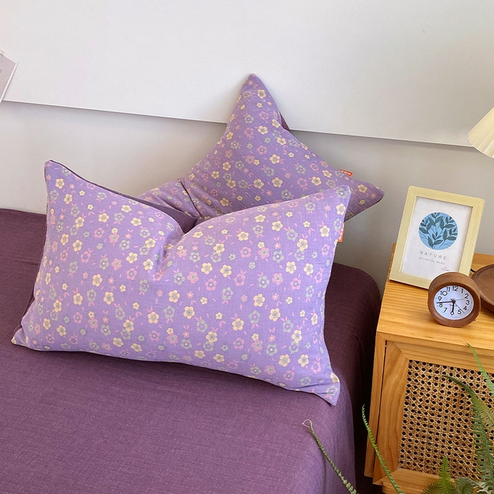 91家纺网 家纺一手货源 找家纺 春皖家纺 2026新款全棉纯棉拉链款双层纱枕套单枕套枕套单件 雪花飘