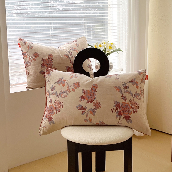 91家纺网 家纺一手货源 找家纺 春皖家纺 2026新款全棉纯棉拉链款双层纱枕套单枕套枕套单件 一丈红