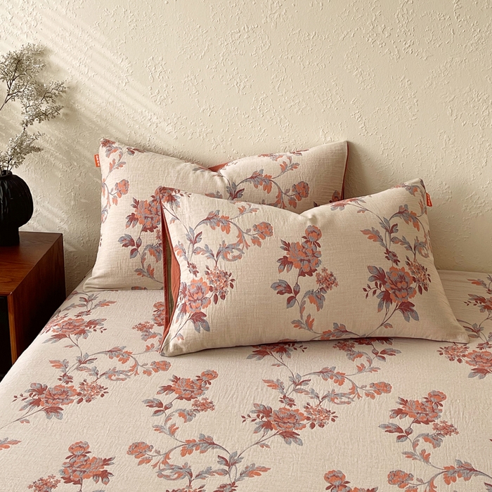 91家纺网 家纺一手货源 找家纺 春皖家纺 2026新款全棉纯棉拉链款双层纱枕套单枕套枕套单件 一丈红