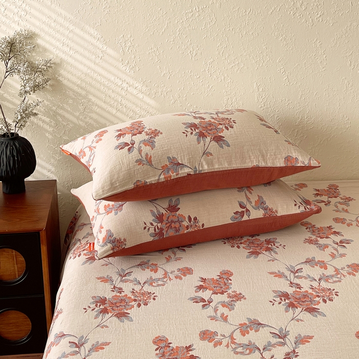 91家纺网 家纺一手货源 找家纺 春皖家纺 2026新款全棉纯棉拉链款双层纱枕套单枕套枕套单件 一丈红