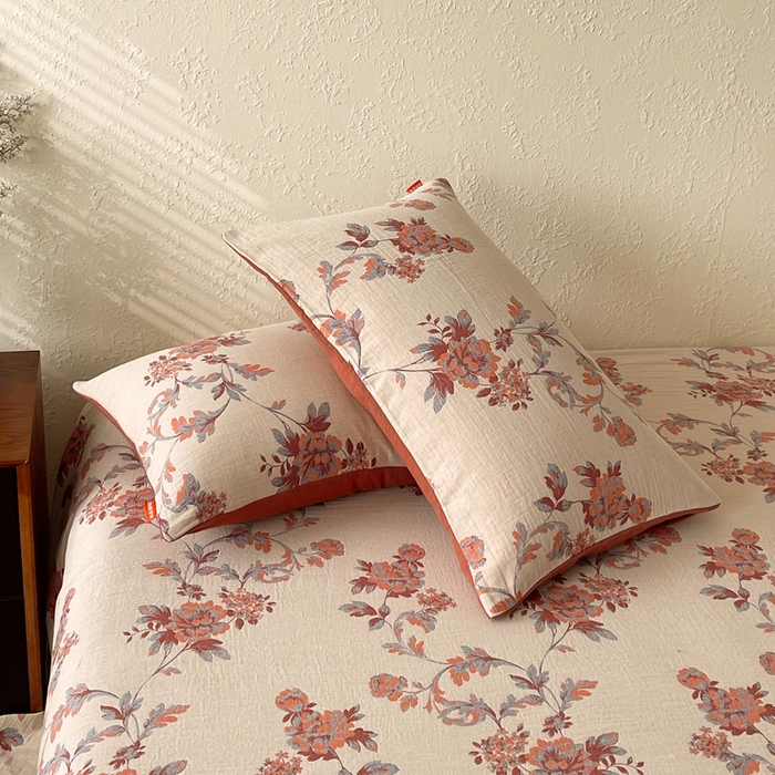 91家纺网 家纺一手货源 找家纺 春皖家纺 2026新款全棉纯棉拉链款双层纱枕套单枕套枕套单件 一丈红