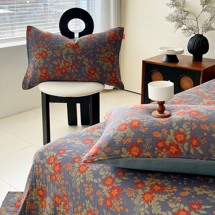 91家纺网 家纺一手货源 找家纺 春皖家纺 2026新款全棉纯棉拉链款双层纱枕套单枕套枕套单件 月临