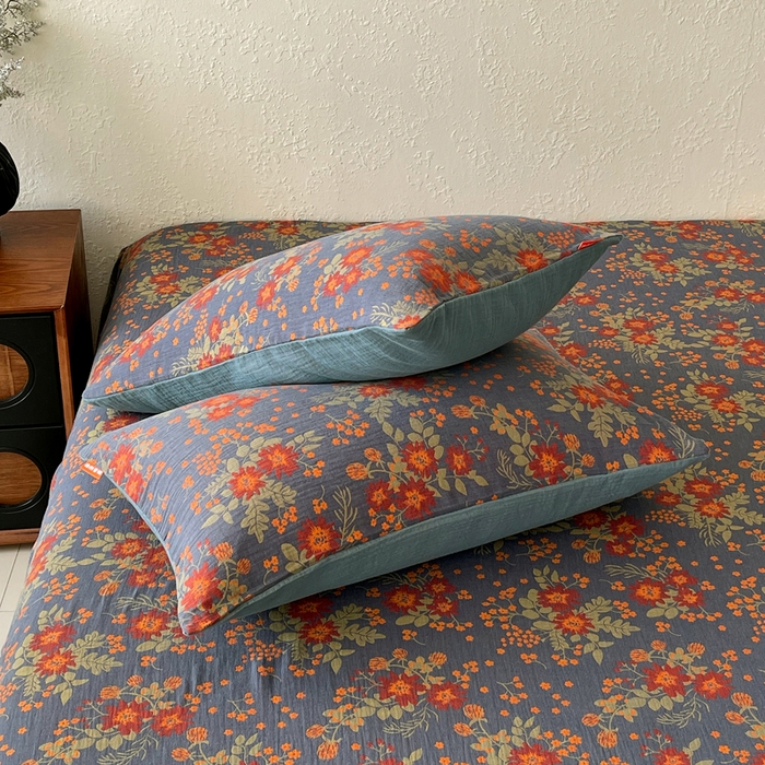 91家纺网 家纺一手货源 找家纺 春皖家纺 2026新款全棉纯棉拉链款双层纱枕套单枕套枕套单件 月临