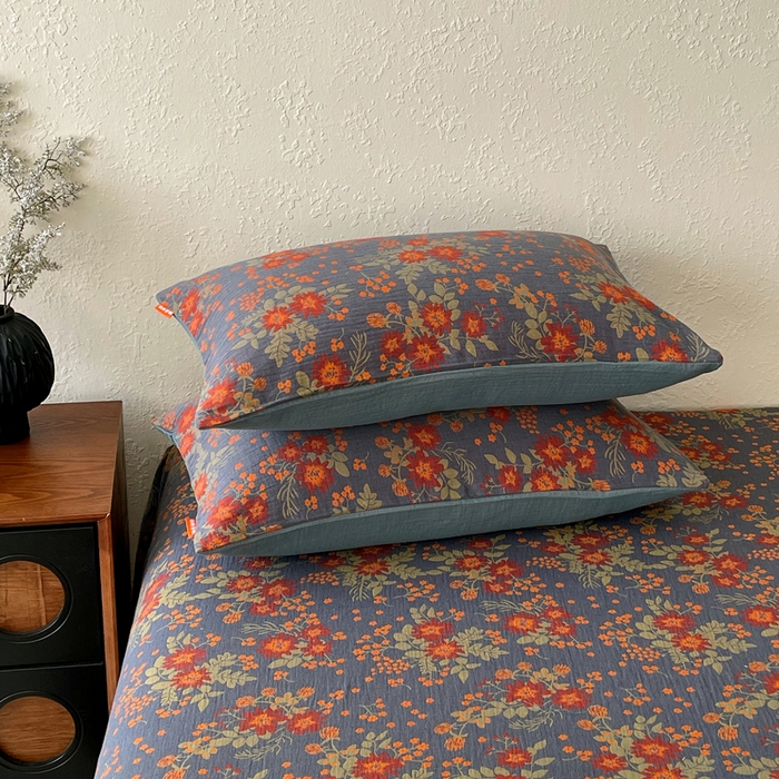 91家纺网 家纺一手货源 找家纺 春皖家纺 2026新款全棉纯棉拉链款双层纱枕套单枕套枕套单件 月临