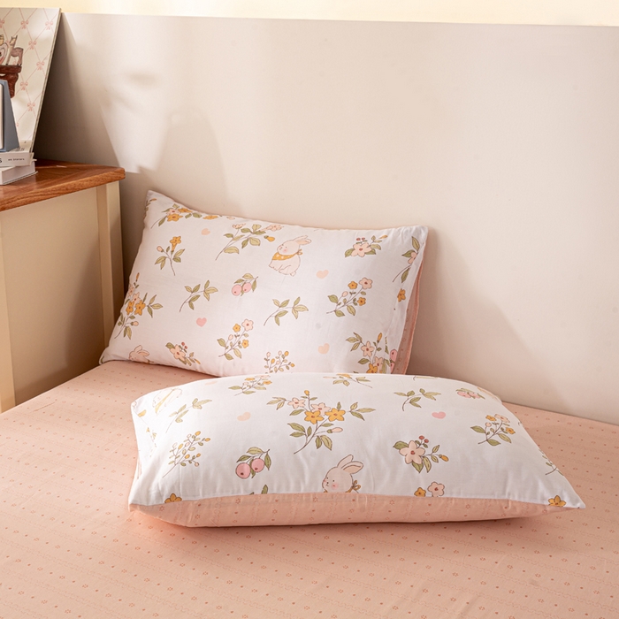 91家纺网 家纺一手货源 找家纺 红日子纺织品 2026新款全棉印花夏被夏凉被空调被 清风小兔