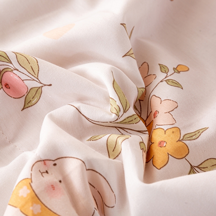 91家纺网 家纺一手货源 找家纺 红日子纺织品 2026新款全棉印花夏被夏凉被空调被 清风小兔