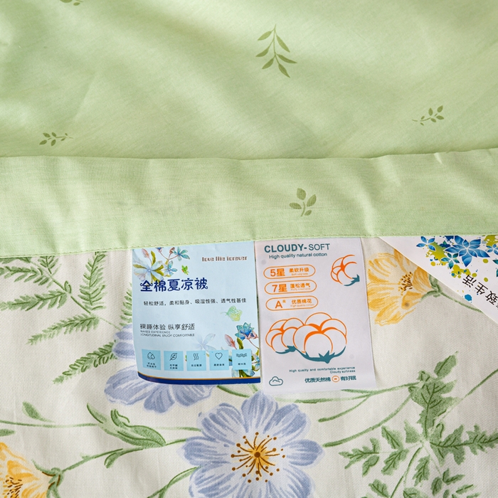 91家纺网 家纺一手货源 找家纺 红日子纺织品 2026新款全棉印花夏被夏凉被空调被 时光花间