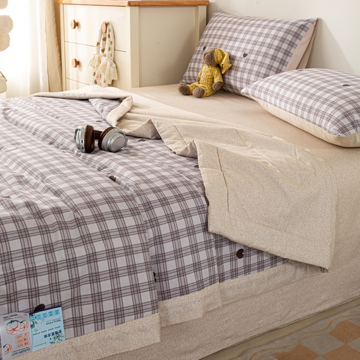 91家纺网 家纺一手货源 找家纺 红日子纺织品 2026新款全棉印花夏被夏凉被空调被 甜心乐园-紫