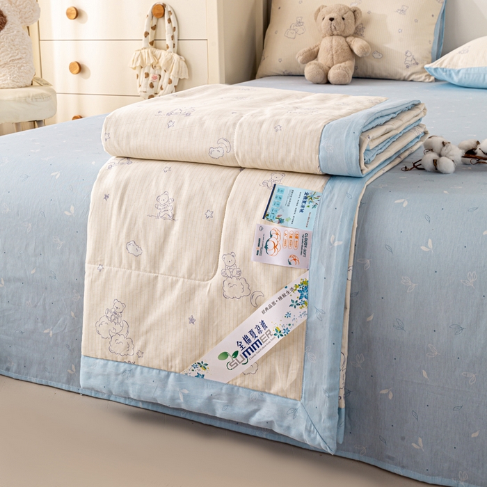 红日子纺织品 2026新款全棉印花夏被夏凉被空调被 星空熊