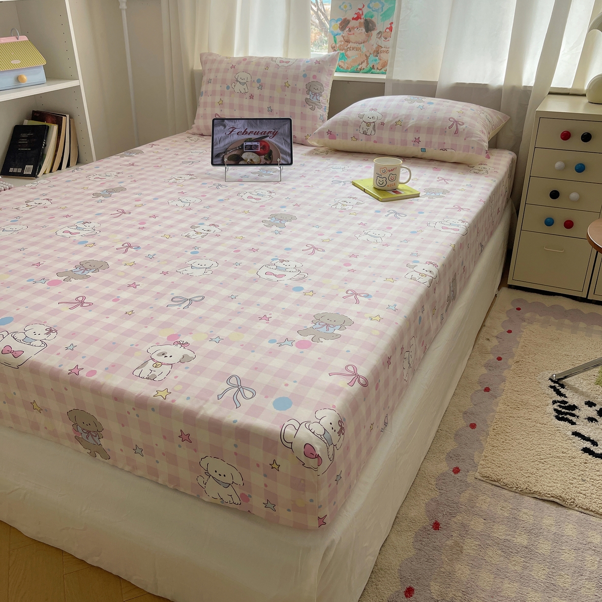 91家纺网 家纺一手货源 找家纺 （总）六巷胡同 2026新款40支全棉13070INS卡通单品床笠