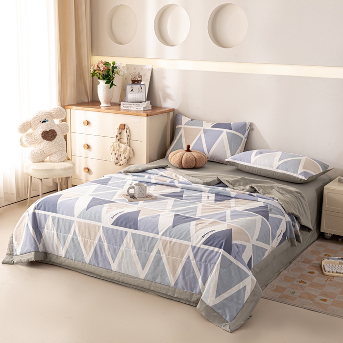 91家纺网 家纺一手货源 找家纺 红日子纺织品 2026新款全棉印花夏被夏凉被空调被 悠然海岸