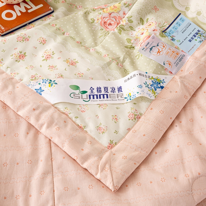 91家纺网 家纺一手货源 找家纺 红日子纺织品 2026新款全棉印花夏被夏凉被空调被 云边花漾