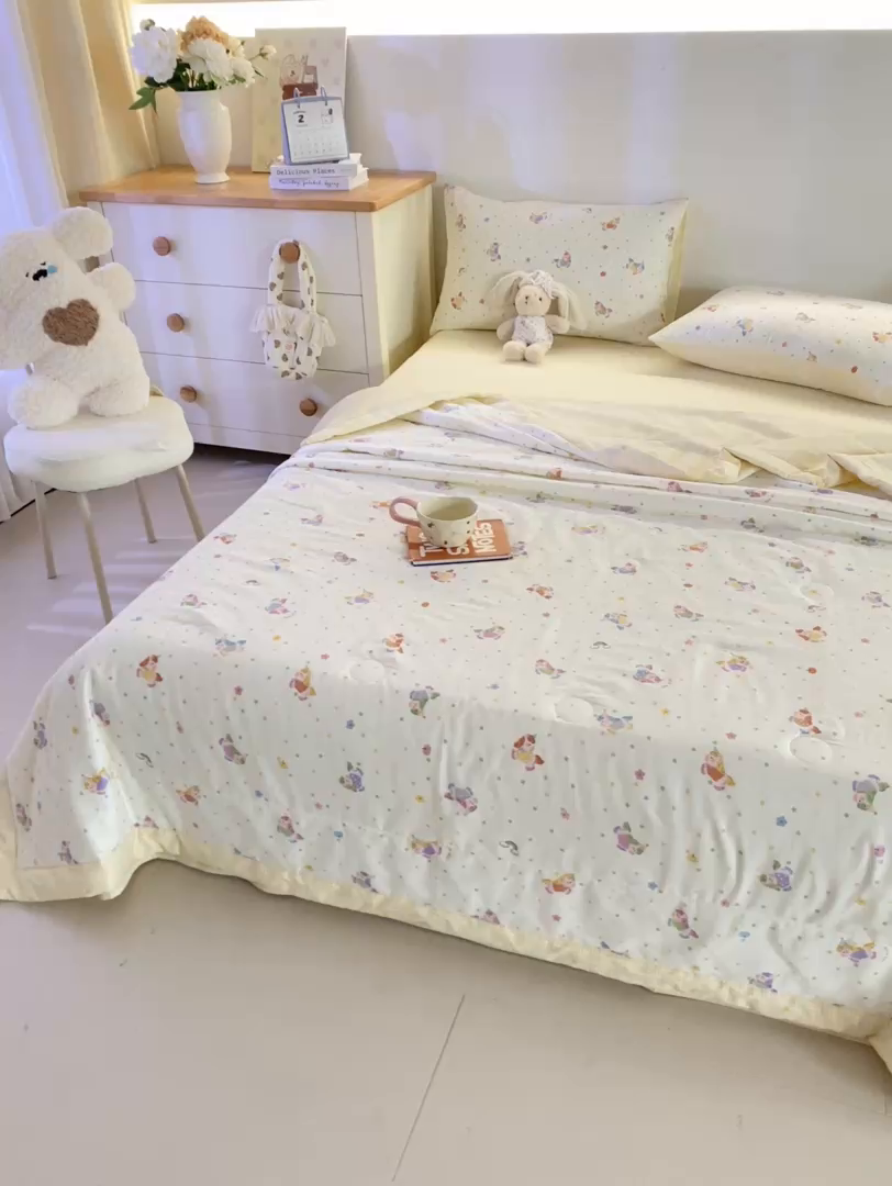 91家纺网 家纺一手货源 找家纺 （总）红日子纺织品 2026新款里外全棉纯棉印花夏被夏凉被空调被