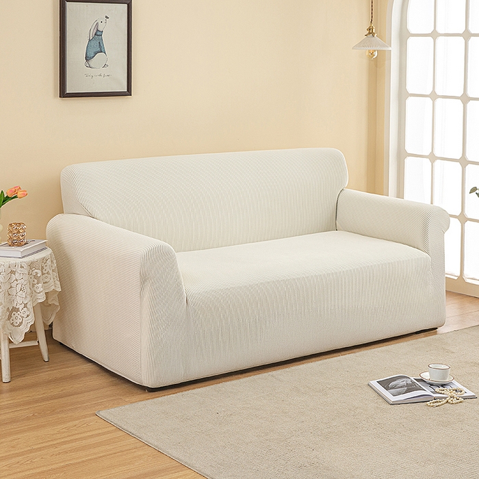 91家纺网 家纺一手货源 找家纺 飞翔家纺沙发套 2026新款条纹沙发套 米白