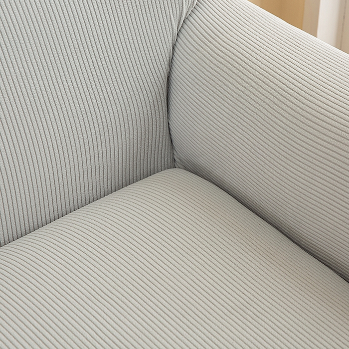 91家纺网 家纺一手货源 找家纺 飞翔家纺沙发套 2026新款条纹沙发套 浅灰