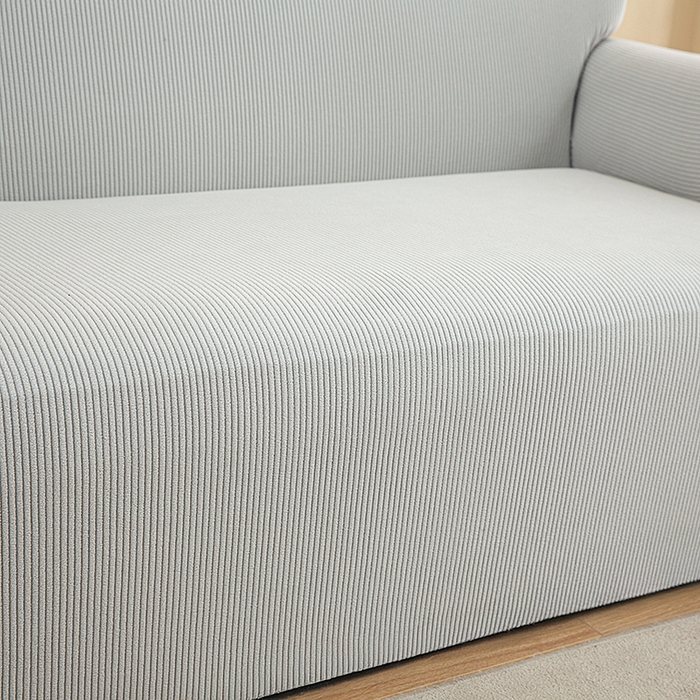 91家纺网 家纺一手货源 找家纺 飞翔家纺沙发套 2026新款条纹沙发套 浅灰