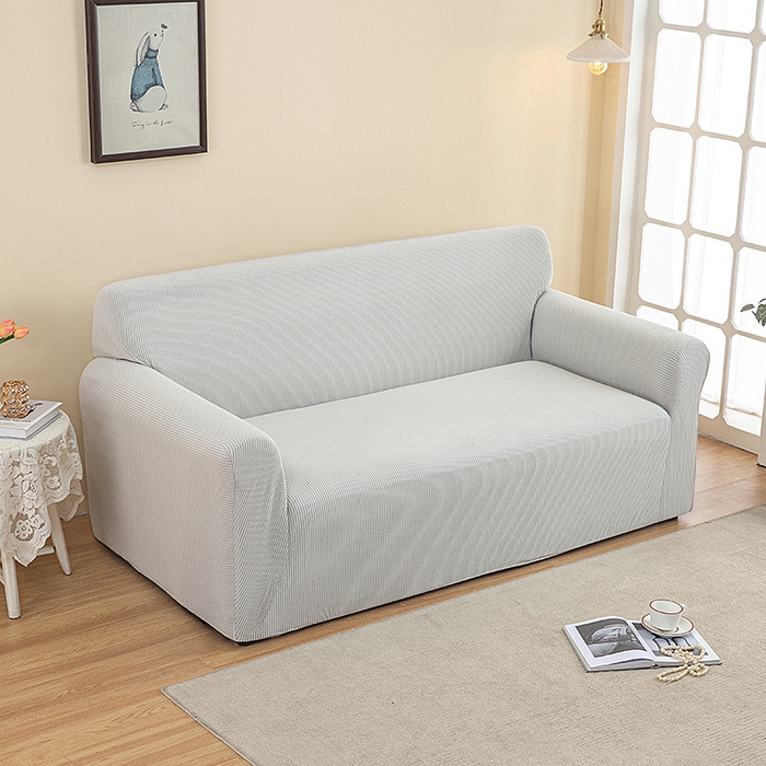 91家纺网 家纺一手货源 找家纺 飞翔家纺沙发套 2026新款条纹沙发套 浅灰