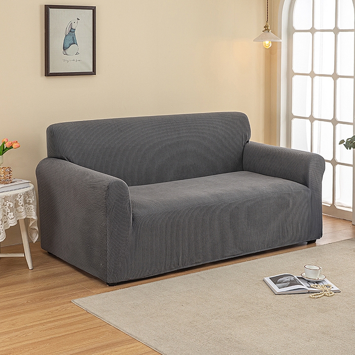 91家纺网 家纺一手货源 找家纺 飞翔家纺沙发套 2026新款条纹沙发套 深灰