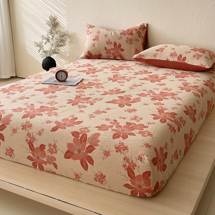 91家纺网 家纺一手货源 找家纺 （总）春皖家纺 2026新款全棉纯棉拉链款双层纱床笠单床笠床笠单件