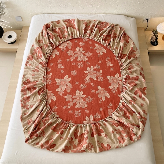 91家纺网 家纺一手货源 找家纺 （总）春皖家纺 2026新款全棉纯棉拉链款双层纱床笠单床笠床笠单件