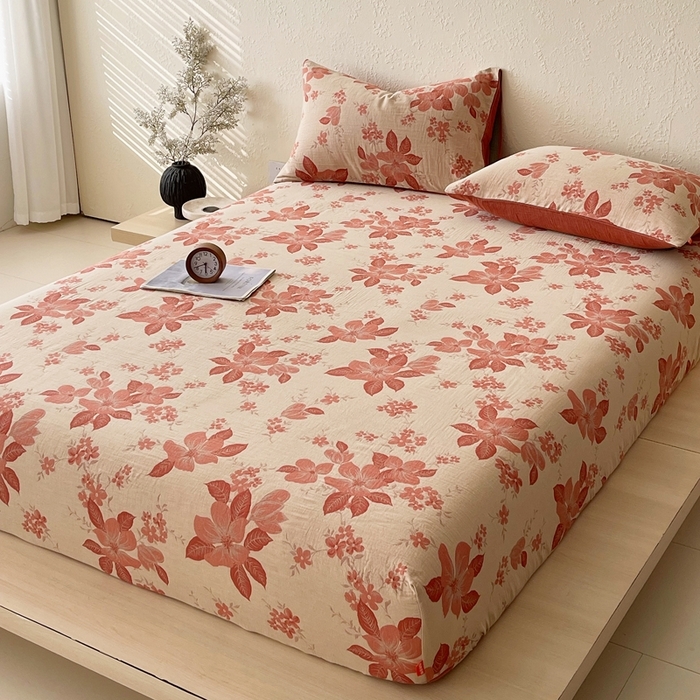 91家纺网 家纺一手货源 找家纺 （总）春皖家纺 2026新款全棉纯棉拉链款双层纱床笠单床笠床笠单件