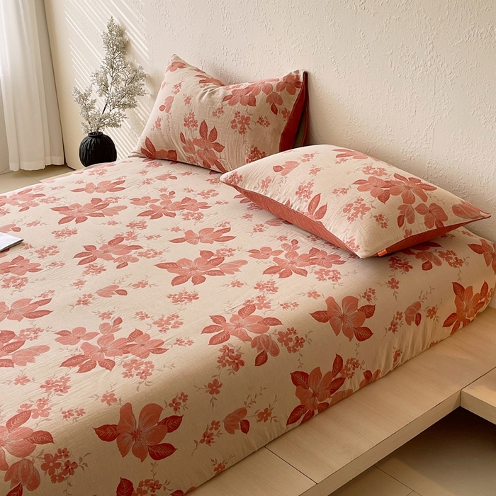 91家纺网 家纺一手货源 找家纺 （总）春皖家纺 2026新款全棉纯棉拉链款双层纱床笠单床笠床笠单件