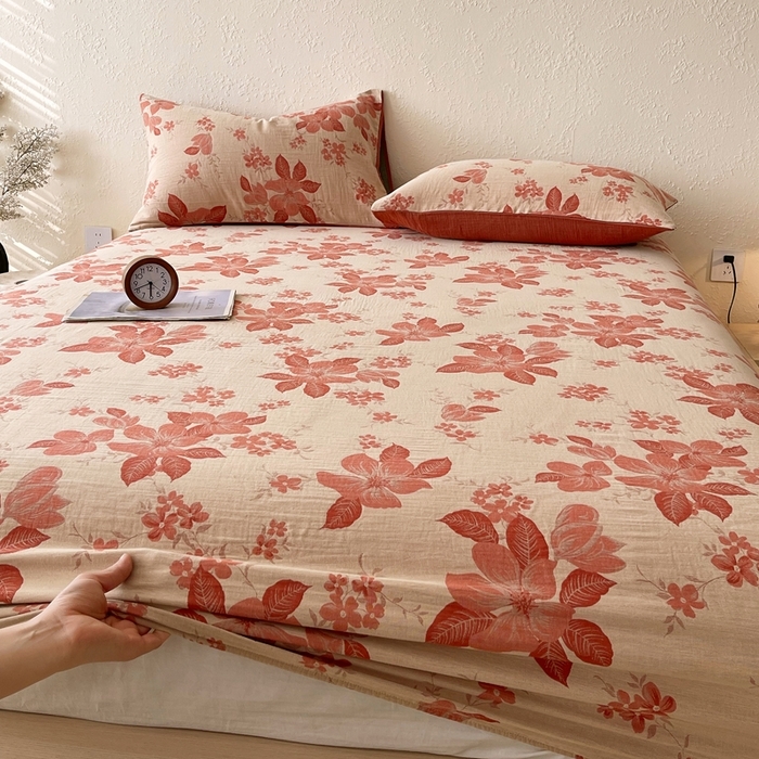 91家纺网 家纺一手货源 找家纺 （总）春皖家纺 2026新款全棉纯棉拉链款双层纱床笠单床笠床笠单件