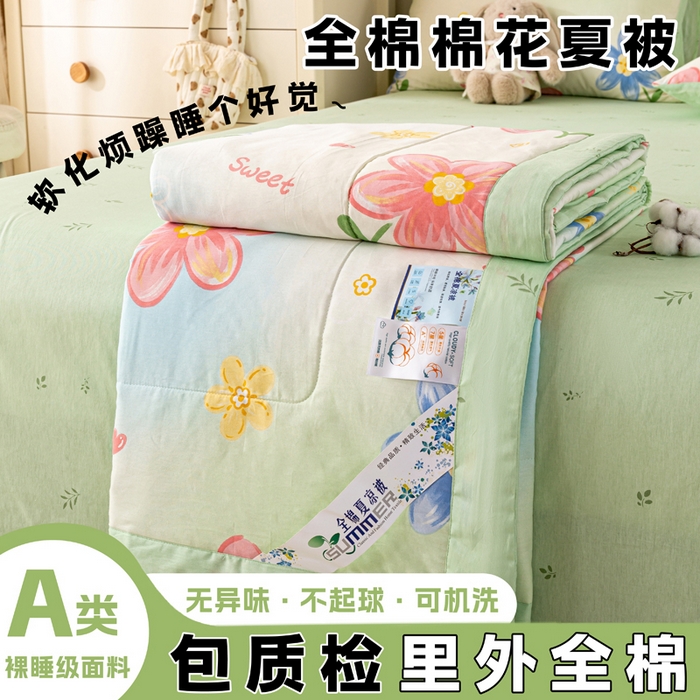 91家纺网 家纺一手货源 找家纺 （总）红日子纺织品 2026新款里外全棉纯棉印花夏被夏凉被空调被