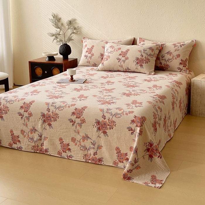 91家纺网 家纺一手货源 找家纺 （总）春皖家纺 2026新款全棉纯棉拉链款双层纱床单单床单床单单件