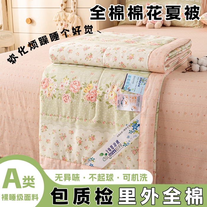 91家纺网 家纺一手货源 找家纺 （总）红日子纺织品 2026新款里外全棉纯棉印花夏被夏凉被空调被