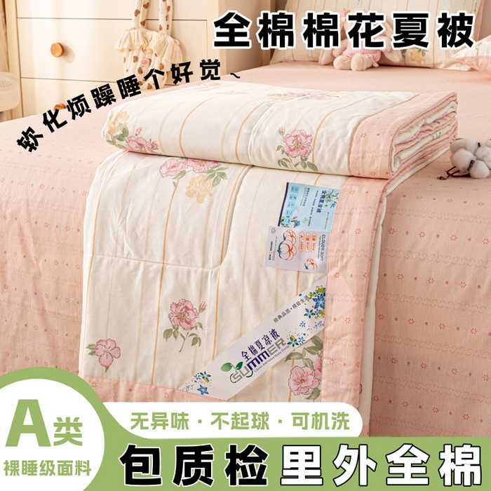 91家纺网 家纺一手货源 找家纺 （总）红日子纺织品 2026新款里外全棉纯棉印花夏被夏凉被空调被