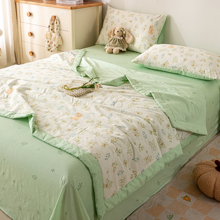 91家纺网 家纺一手货源 找家纺 红日子纺织品 2026新款里外全棉纯棉印花夏被夏凉被空调被 丽都倩影