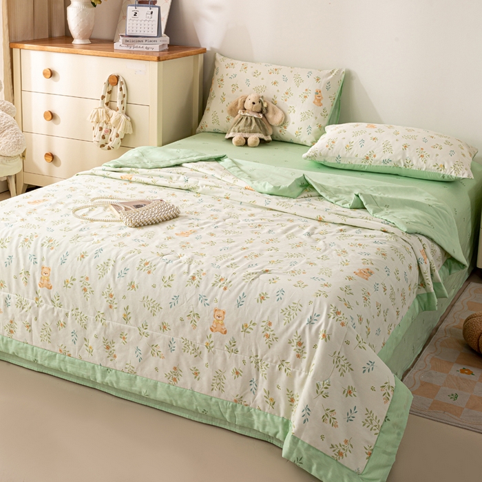 91家纺网 家纺一手货源 找家纺 红日子纺织品 2026新款里外全棉纯棉印花夏被夏凉被空调被 丽都倩影