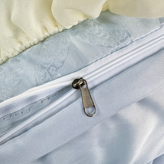 91家纺网 家纺一手货源 找家纺 大麦家纺 2026新款法式花边天丝床盖四件套 霞月韵