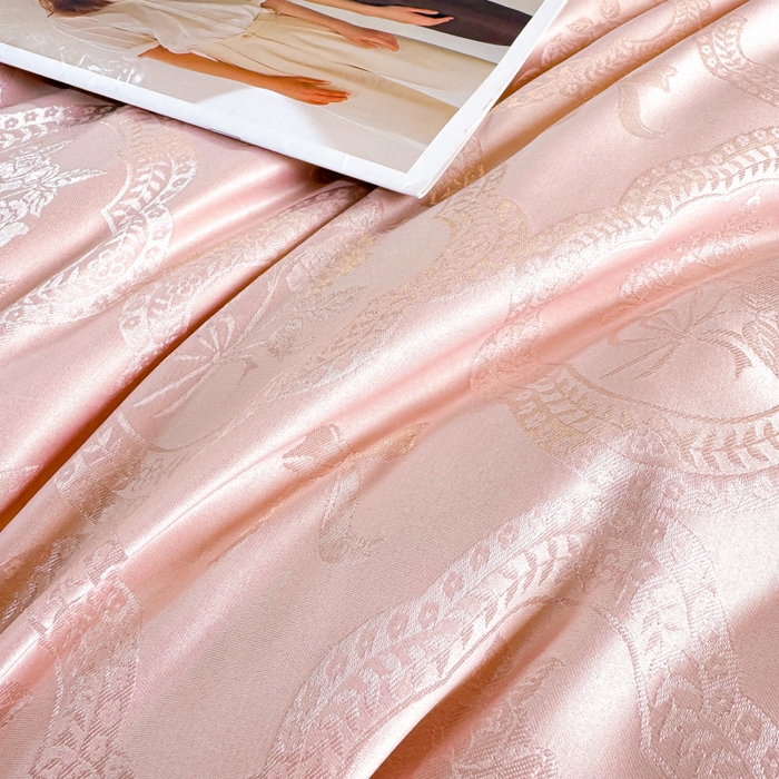 91家纺网 家纺一手货源 找家纺 大麦家纺 2026新款法式花边天丝床盖四件套 流虹霰