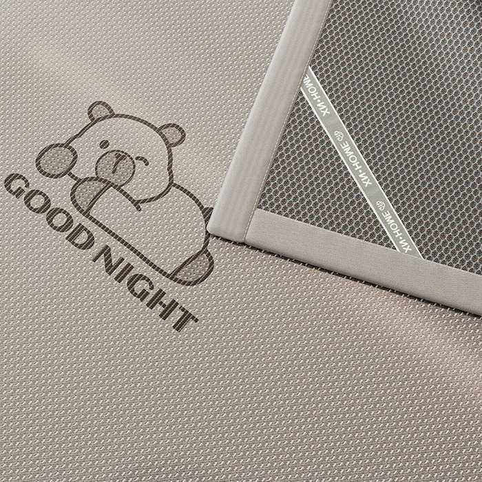 91家纺网 家纺一手货源 找家纺 （总）福来临家纺 2026新款卡皮巴拉小熊款冰藤刺绣凉感席席子凉席