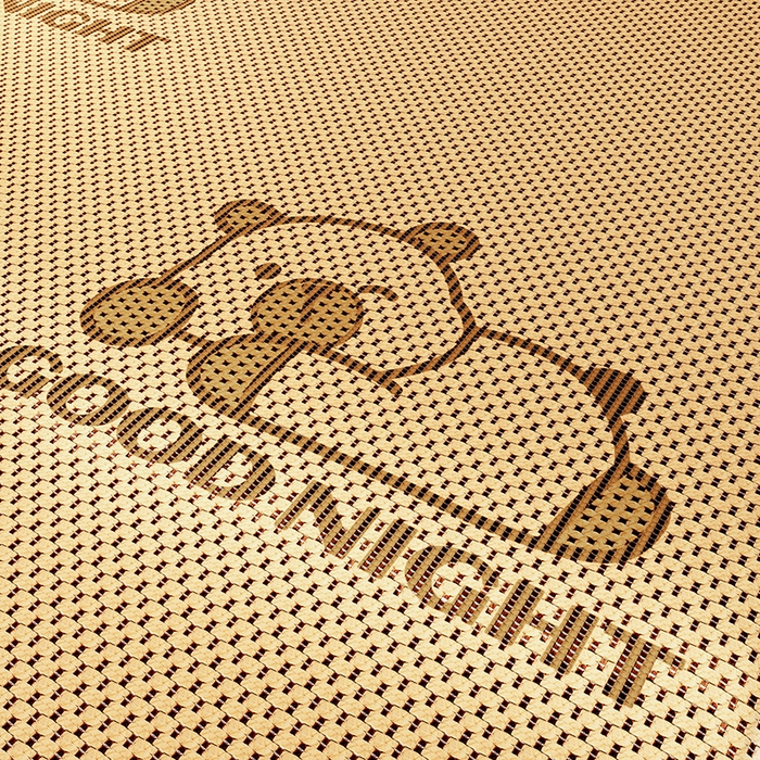 91家纺网 家纺一手货源 找家纺 福来临家纺 2026新款卡皮巴拉小熊款冰藤刺绣凉感席席子凉席 冰藤卡皮巴拉-咖-床席款