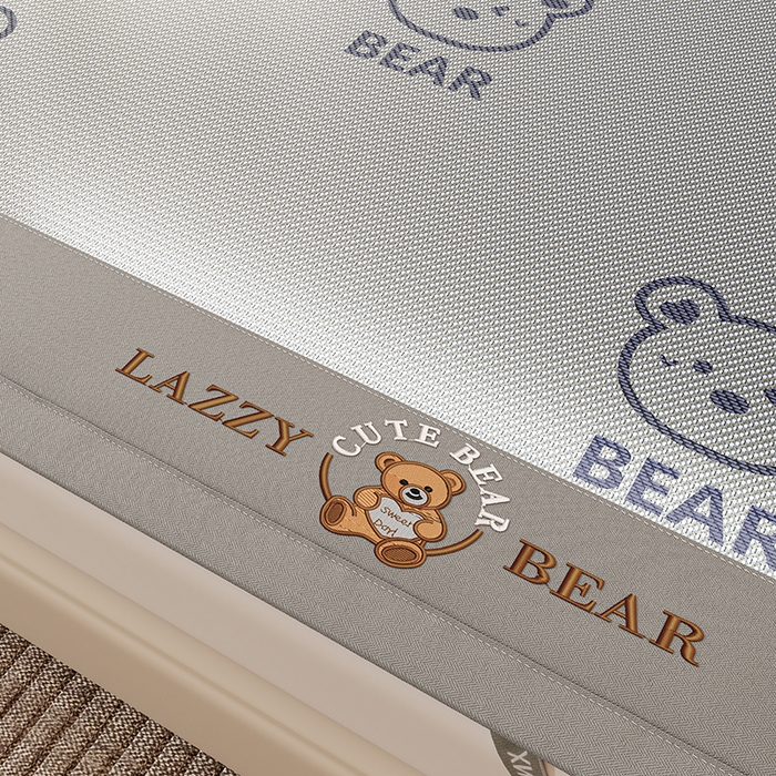 91家纺网 家纺一手货源 找家纺 福来临家纺 2026新款卡皮巴拉小熊款冰藤刺绣凉感席席子凉席 冰藤小熊-蓝-床席款