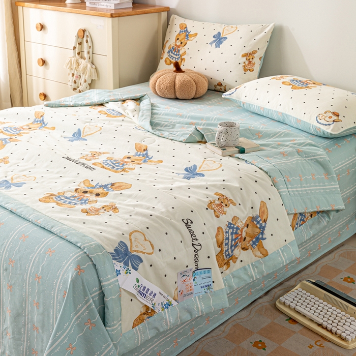 91家纺网 家纺一手货源 找家纺 红日子纺织品 2026新款里外全棉纯棉印花夏被夏凉被空调被 洛可可